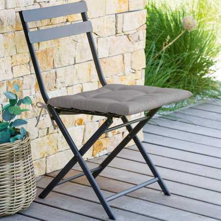 LOT DE 6 GALETTES DE CHAISE 4 POINTS 40 X 40 X 4CM ARDOISE ANTHRACITE
