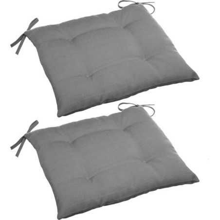 LOT DE 6 GALETTES DE CHAISE 4 POINTS 40 X 40 X 4CM ARDOISE ANTHRACITE