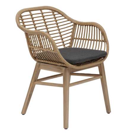 LOT DE 2 FAUTEUILS DE JARDIN ACACIA ET RÉSINE TRESSÉE