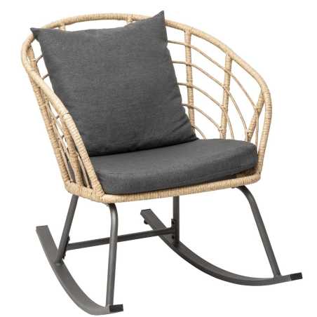 FAUTEUIL À BASCULE / BALANCELLE EN RÉSINE TRESSÉE