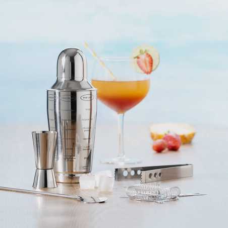COFFRET POUR COCKTAILS 5 PIÈCES EN INOX