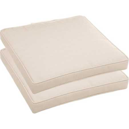 LOT DE 6 GALETTES DE CHAISE 40 X 40 X 4CM BEIGE BLÉ