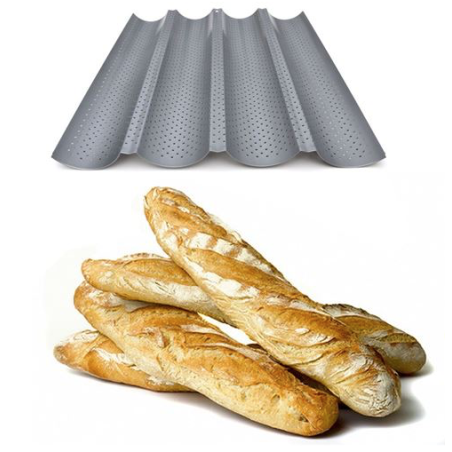 Moule de cuisson pour 4 baguettes en métal