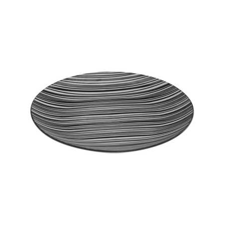 LOT DE 6 PETITES ASSIETTES A DESSERT Ø 19CM "ZEBRE" EN PORCELAINE NOIRE ET BLANCHE