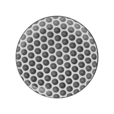 LOT DE 6 PETITES ASSIETTES A DESSERT Ø 19CM "RONDS" EN PORCELAINE NOIRE ET BLANCHE
