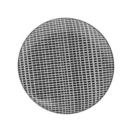 LOT DE 6 PETITES ASSIETTES A DESSERT Ø 19CM "SQUARE" EN PORCELAINE NOIRE ET BLANCHE