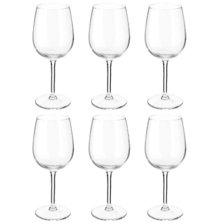 Lot de 6 verres à vin 36cl h. 20 cm
