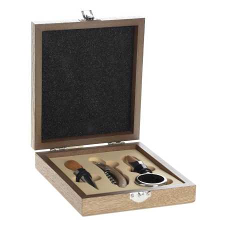 Coffret sommelier en bois 4 pièces