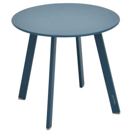 Table d'appoint ronde Ø50cm bleu canard en acier