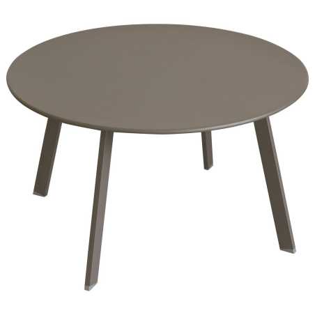 Table d'appoint Ø70cm marron en acier époxy