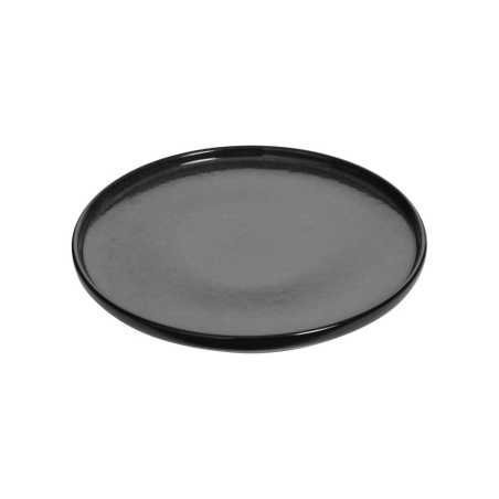 Lot de 6 petites assiettes plates à dessert Ø 21cm noire "Terra Des"