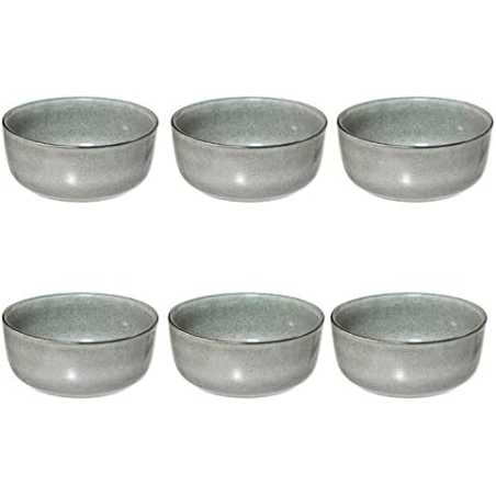 Lot de 6 Coupelles / Bols Ø 15cm en grès vert "Terra Des"