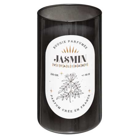 Bougie crépitante parfumée Jasmin avec mèche en bois, 230g