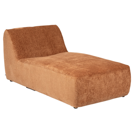 Canapé d'angle modulable 3 places avec pouf, velours - 3 modules et 1 pouf, Marron caramel
