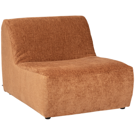 Module chauffeuse en velours pour canapé modulable - marron caramel