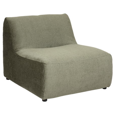 Module chauffeuse en velours pour canapé modulable - vert cèdre