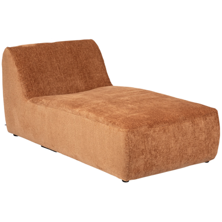 Module chaise longue en velours pour canapé modulable - marron caramel