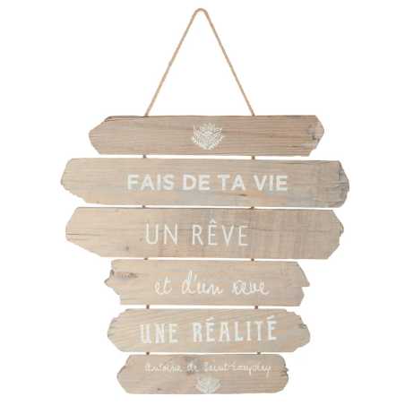 DÉCORATION MURALE "Fais de ta vie un rêve et d'un rêve une réalité"