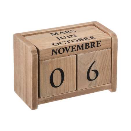 HOUTEN BLOK KALENDER - FRANSE TAAL - KLEIN TAFELMODEL