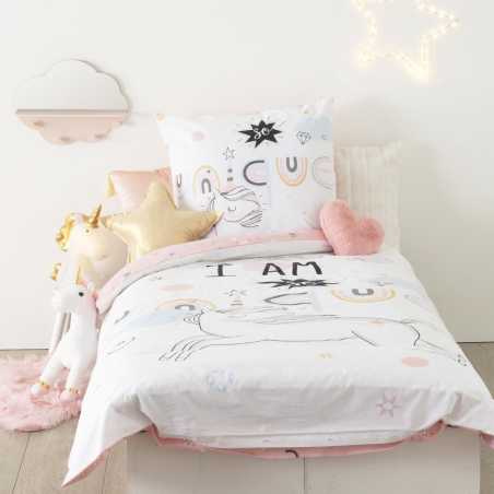 Parure de lit enfant "Licorne" Coton, 140x200 cm