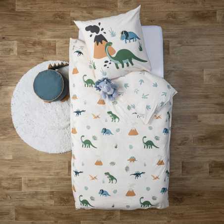 Parure de lit "Dinosaure" Coton, beige, 140x200 cm