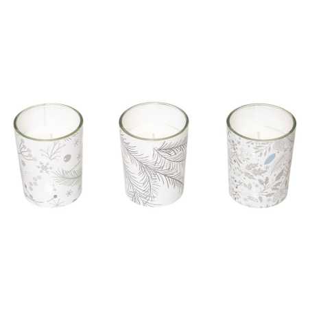Set de 3 Bougies Parfumées dans Photophore blanc en verre 5 x 6cm 45G