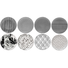 GRANDE ASSIETTE Ø 26CM EN PORCELAINE NOIRE ET BLANCHE