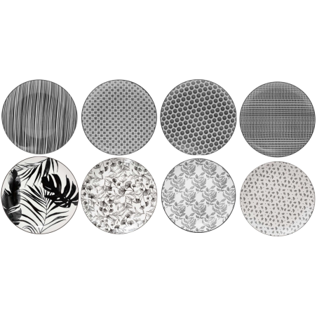 GRANDE ASSIETTE Ø 26CM EN PORCELAINE NOIRE ET BLANCHE