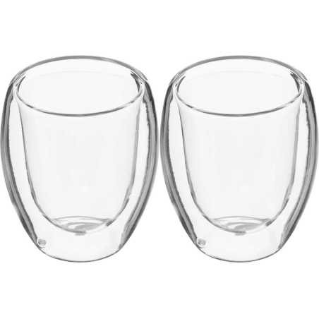 Lot de 2 tasses / verres à espresso 80ml double paroi