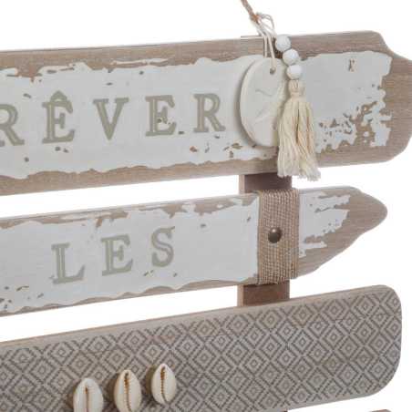 Déco murale "Rêver Les Yeux Ouverts" Bois, 36x32,5 cm