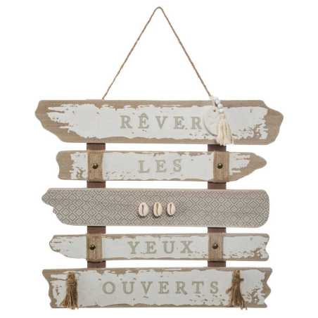 Déco murale "Rêver Les Yeux Ouverts" Bois, 36x32,5 cm