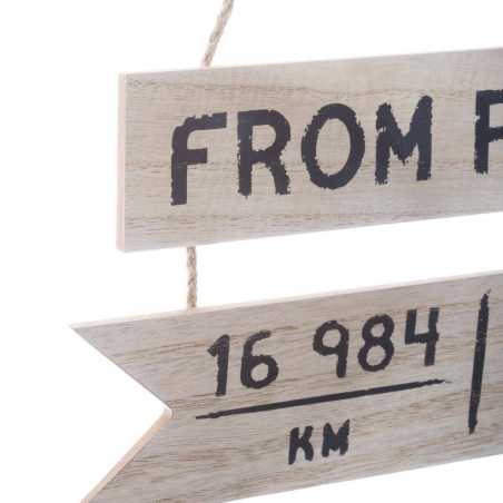 Déco murale "From Paris To ..." Bois, 30x74 cm