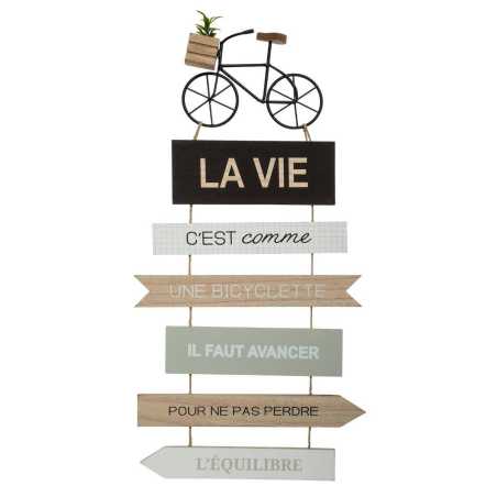 Déco murale "La vie c'est comme une bicyclette, il faut avancer pour ne pas perdre l'équilibre" 28x60 cm
