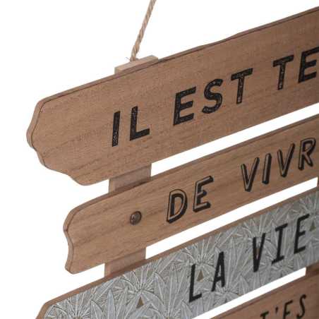 Déco murale "Il est temps de vivre la vie que tu t'es imaginée" Bois, 37x32 cm