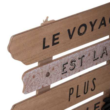 Déco murale "Le voyage est la plus belle liberté" Bois, 37x32 cm