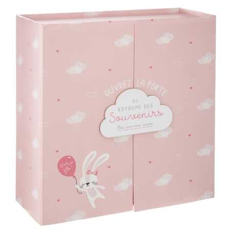 Coffret cadeau de naissance rose "Royaume des souvenirs"