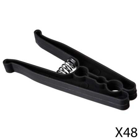 Lot de 48 pinces à linge, noir