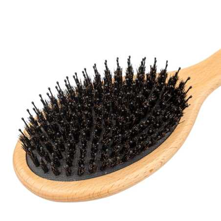 Brosse à cheveux ovale bois poils de sanglier