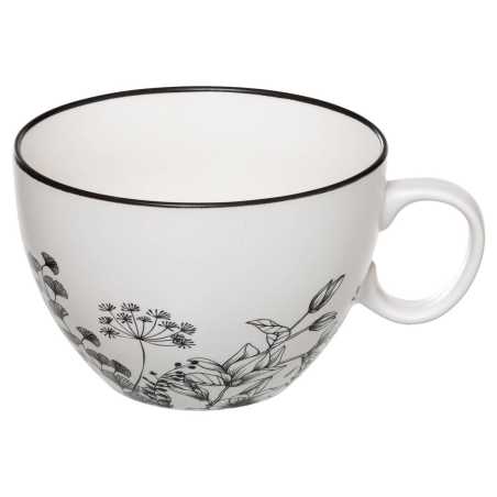 Lot de 6 mugs 450ml Floral "noir et blanc"