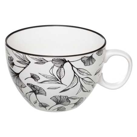 Lot de 6 mugs 450ml Floral "noir et blanc"