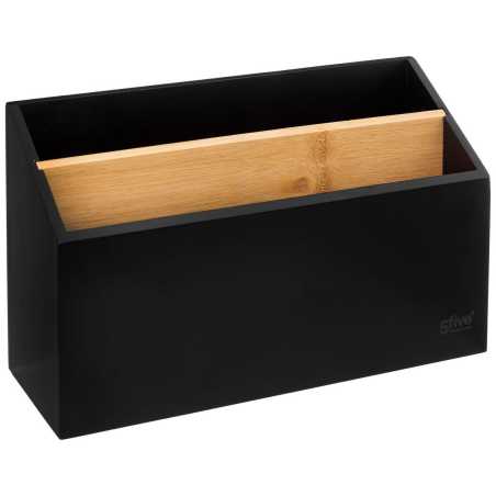 Organiseur de bureau bambou, noir