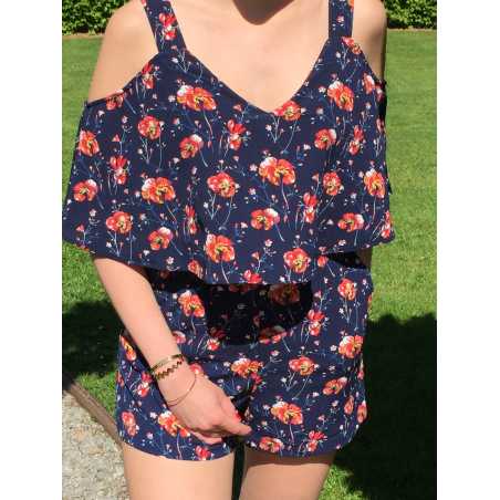 COMBINAISON SHORT FLEURIE