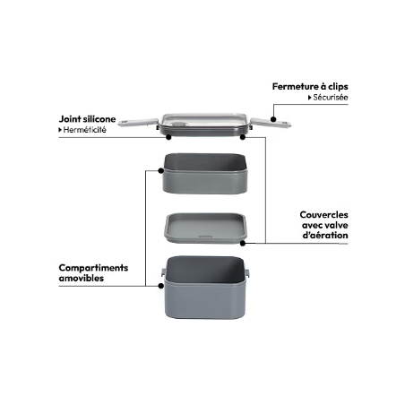 Lunch box 2 compartiments 1,5L