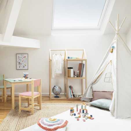 Portant pour chambre d'enfant Hévéa & métal, 82x33 cm