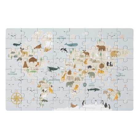 Puzzle 64 pièces "animaux des 5 continents" Carton, 42 x 27cm