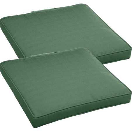 LOT DE 6 GALETTES DE CHAISE 40 X 40 X 4CM VERT OLIVE