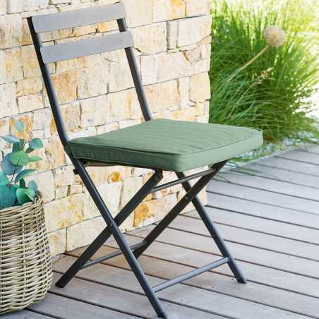 LOT DE 6 GALETTES DE CHAISE 40 X 40 X 4CM VERT OLIVE