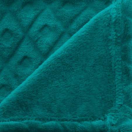 Plaid "Losange", flanelle Bleu canard, 125x150 cm