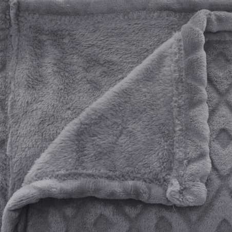 Plaid "3D Losange" flanelle Gris ardoise, 180x230 cm