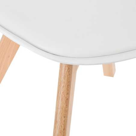 Chaise style scandinave, pieds hêtre, Blanc